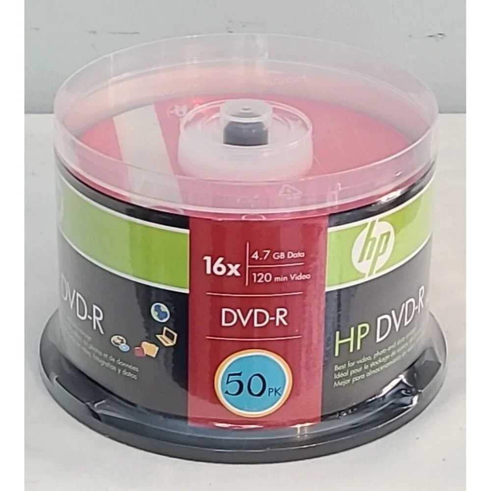HP DVD-R 50 Pack Recordable Discs Blanks 16x Data 4.7 GB 120 Minute Video New